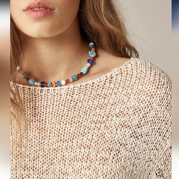 J. Crew Montauk Relaxed Open Knit Sweater CJ458 Cream Size Small - Picture 2 of 12